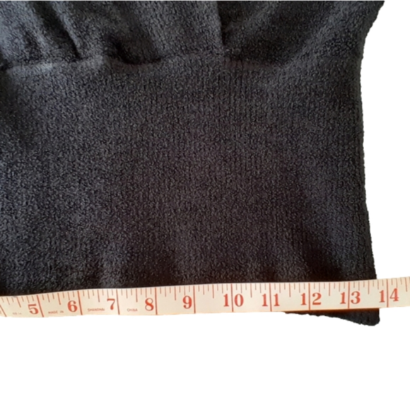 Paraphrase Petite Chenille BlK Knit Faux Wrap Pullover sweater - Picture 10 of 13